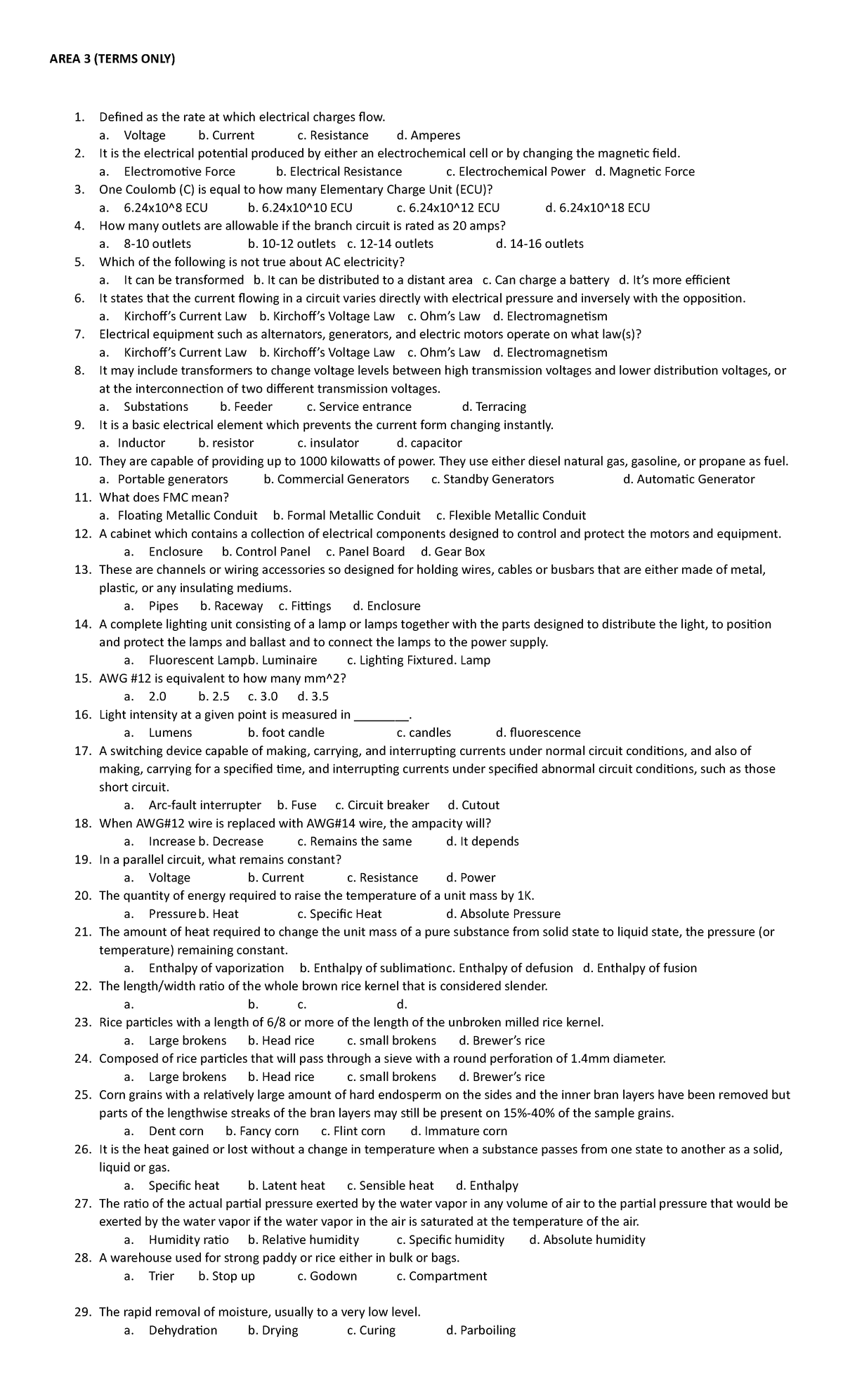 AREA 3 (to print) - About agricultural engineering - AREA 3 (TERMS ONLY ...