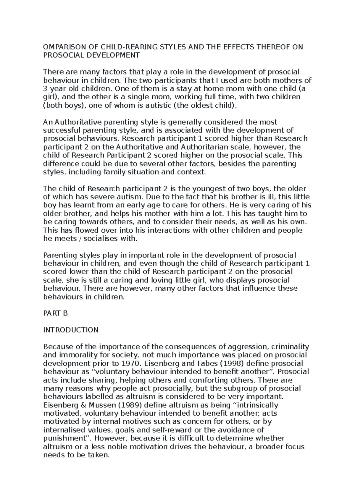 Omparison OF Child- Rearing Styles AND THE Effects Thereof ON Prosocial ...