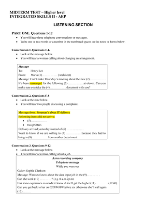 [ Reading] Thursday-shift-3 - Thursday – shift 3 MIDTERM TEST- EEP ...