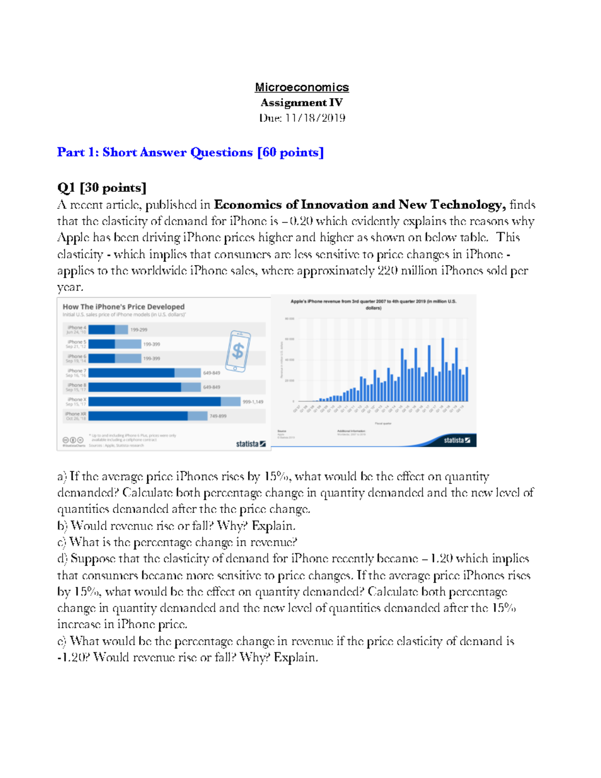 microeconomics assignment 1 answers