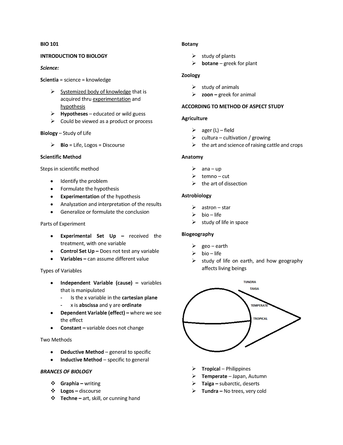 BIO 101 - Lesson 1 - BIO 101 INTRODUCTION TO BIOLOGY Science: Scientia ...