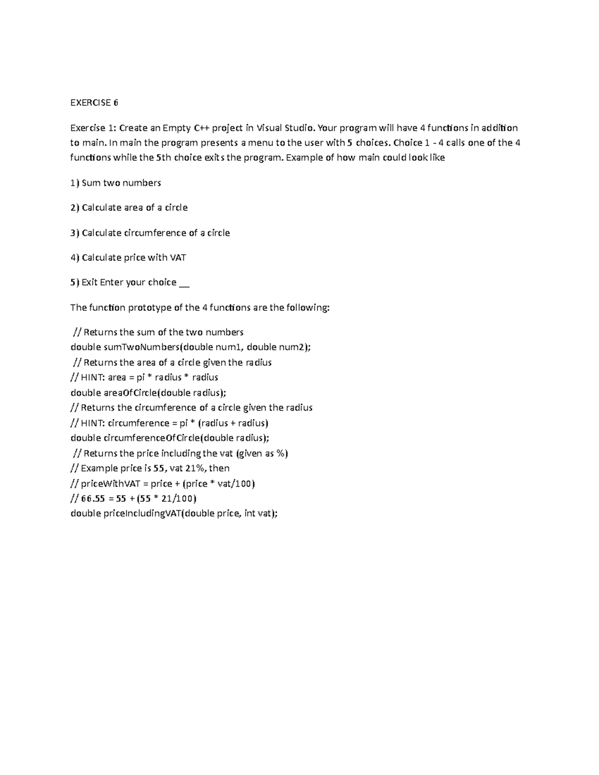 Exercise 6 - EXERCISE 6 Exercise 1: Create an Empty C++ project in ...