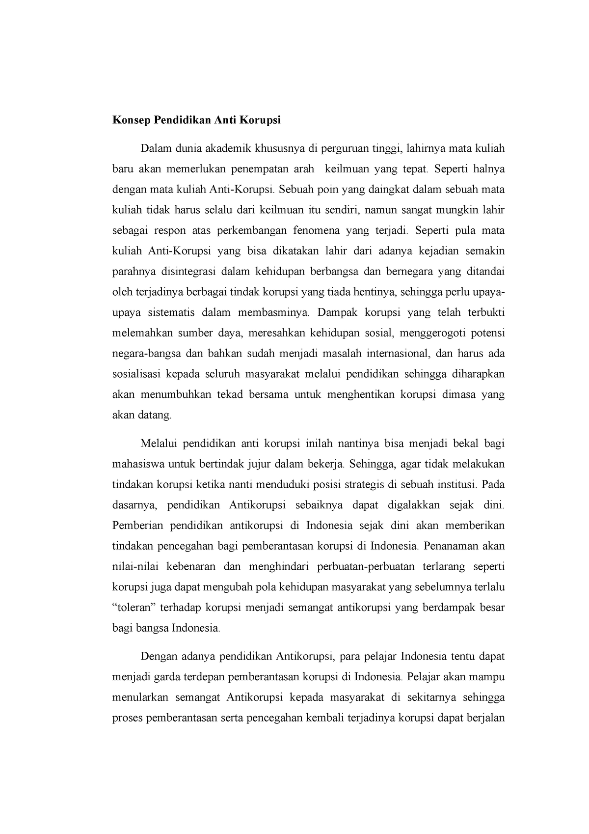 essay mahasiswa anti korupsi