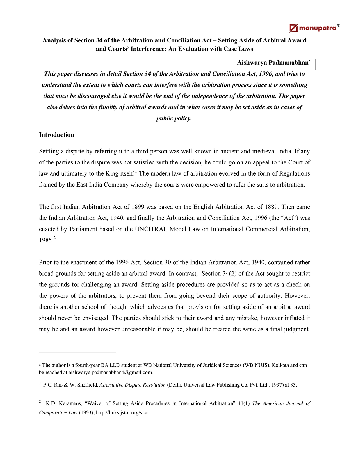thesis on arbitration pdf