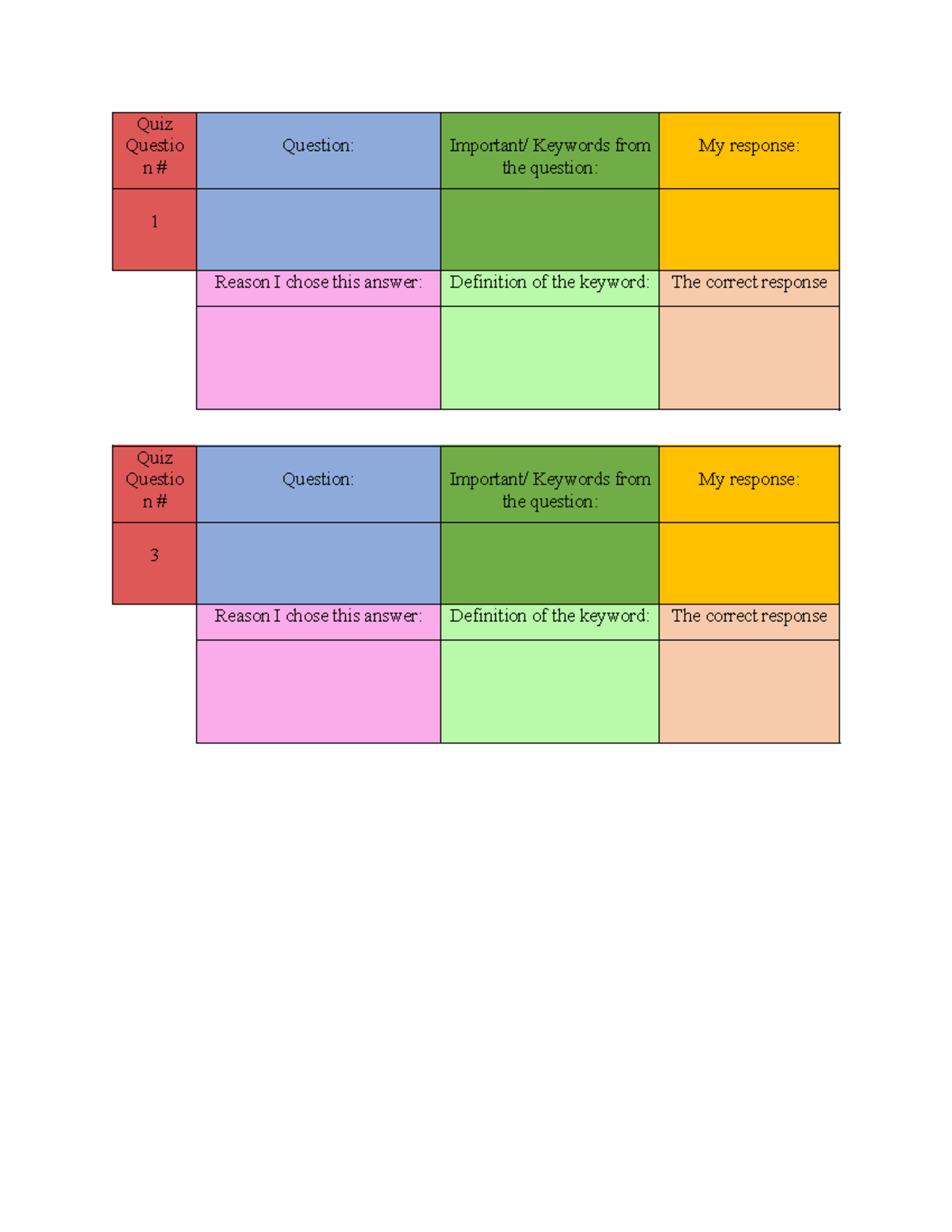 Quiz Corrections 2 Electric Boogaloo1 Questio n Question