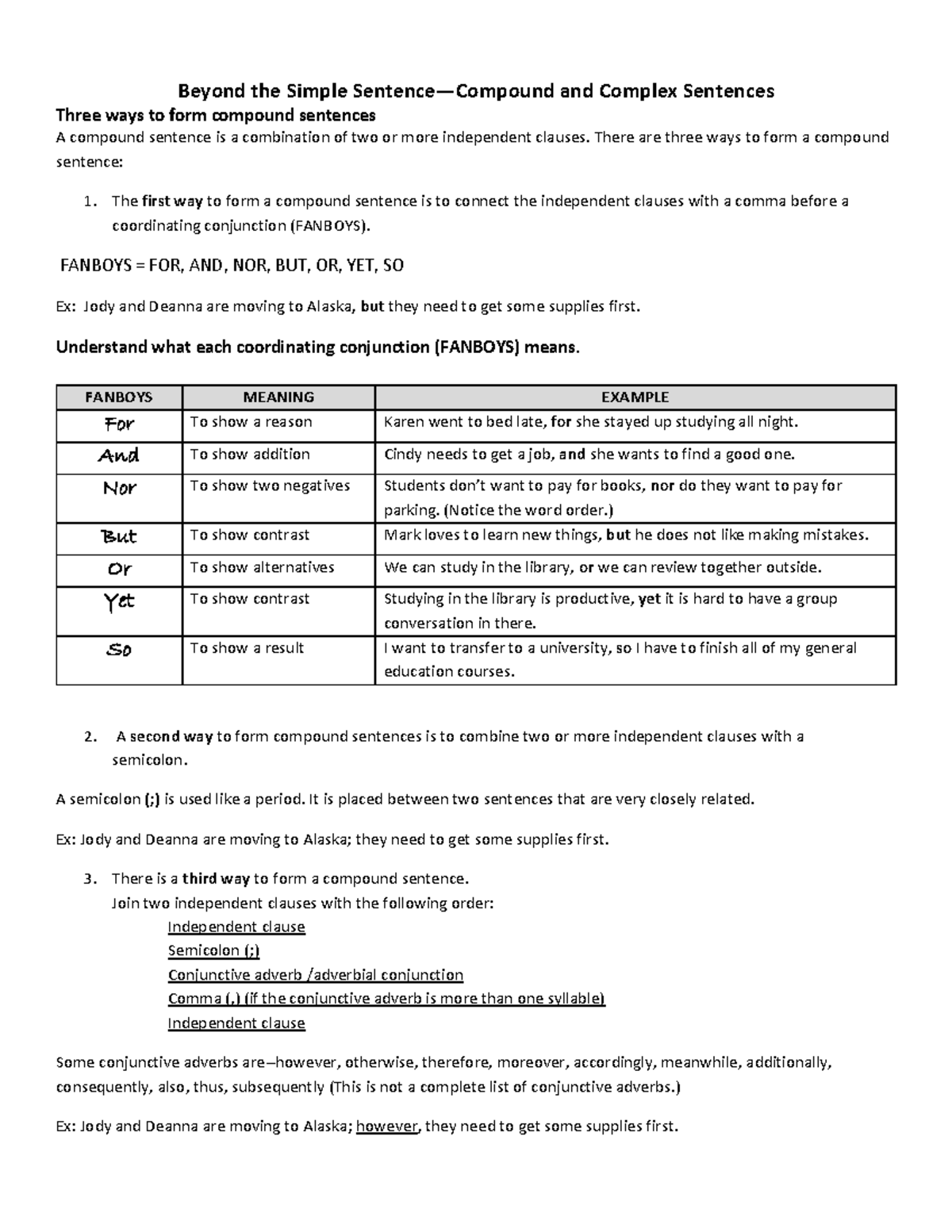 Compound and complex-2 - Beyond the Simple Sentence—Compound and ...