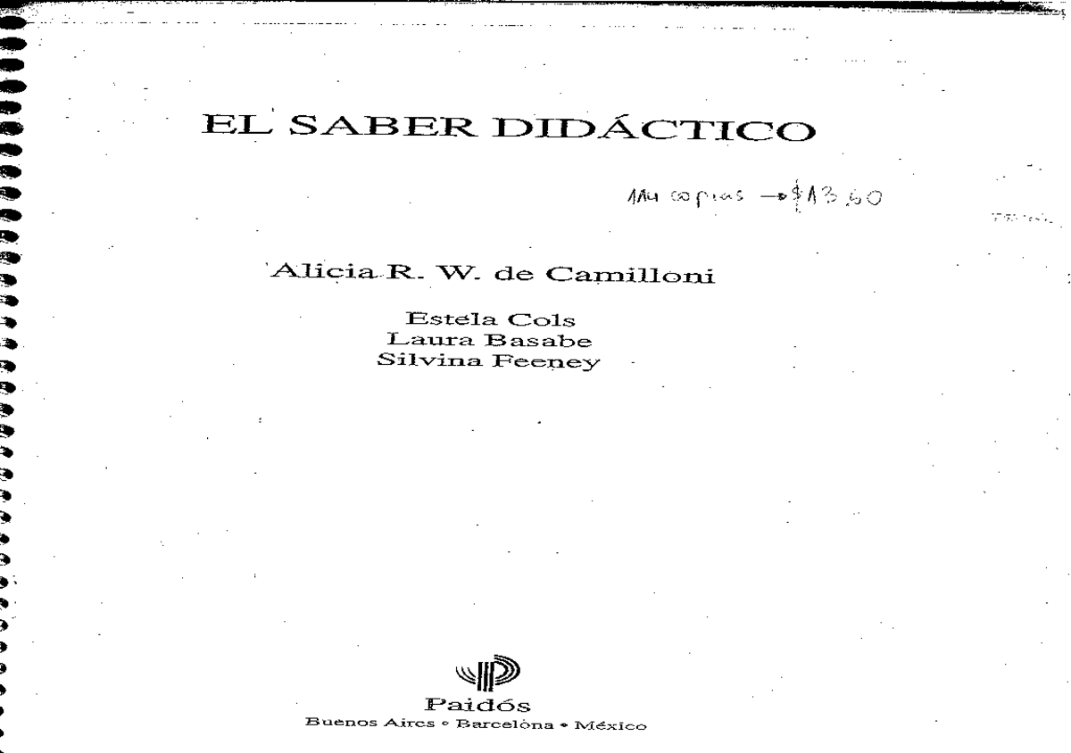 Camilloni El Saber Didactico - Organizacion Y Gestion De Instituciones ...