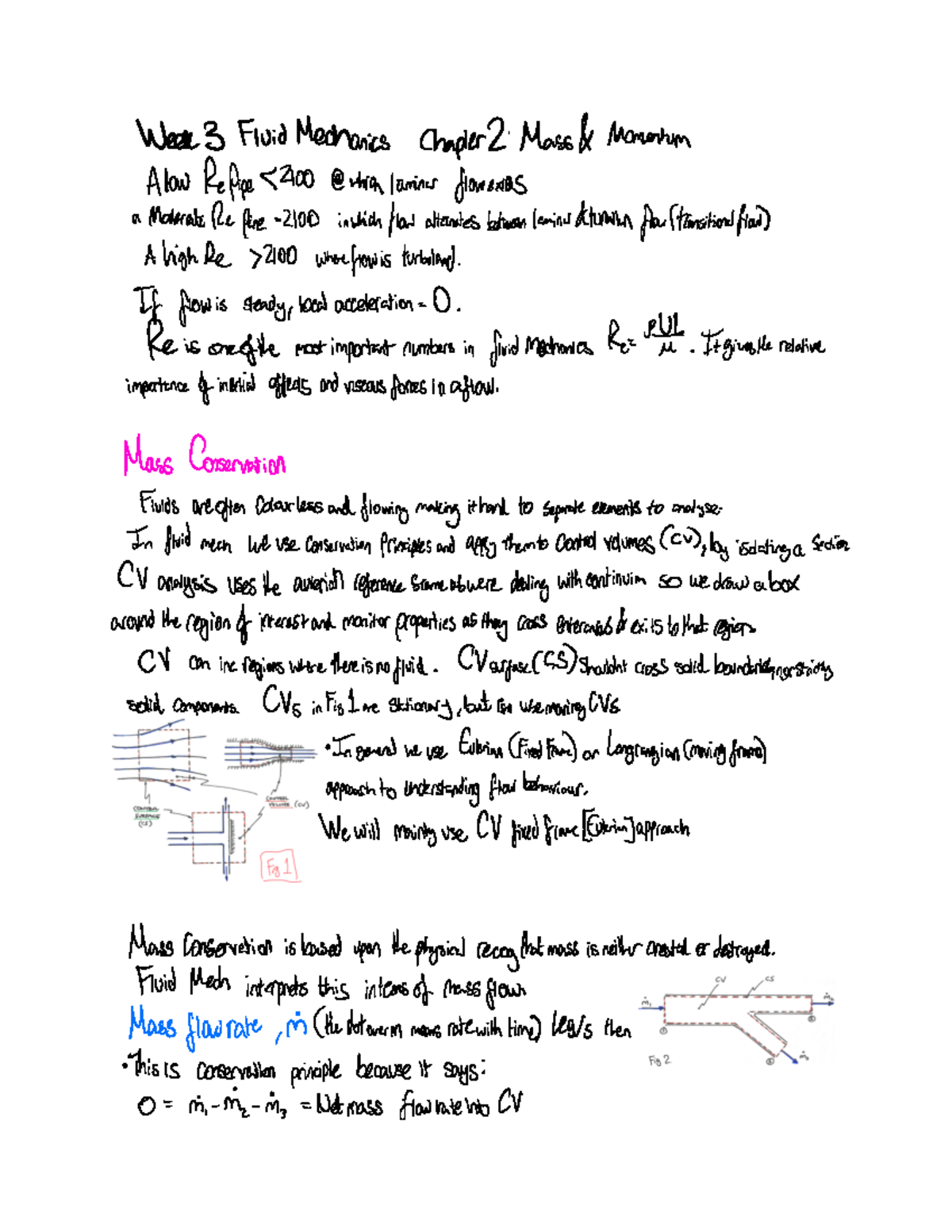 207MAE Fluid Mechanics C2 Mass & Momentum Notes - Week 3 Fluid ...