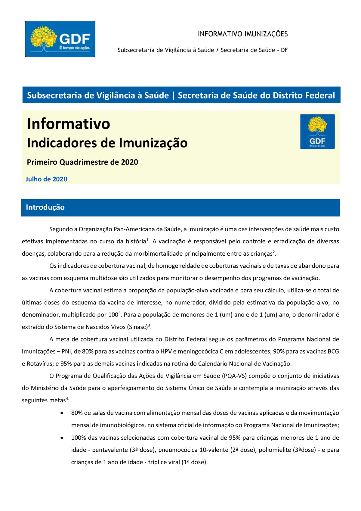 Informativo Boletim Quadrimestre De Subsecretaria De Vigilncia Sa De