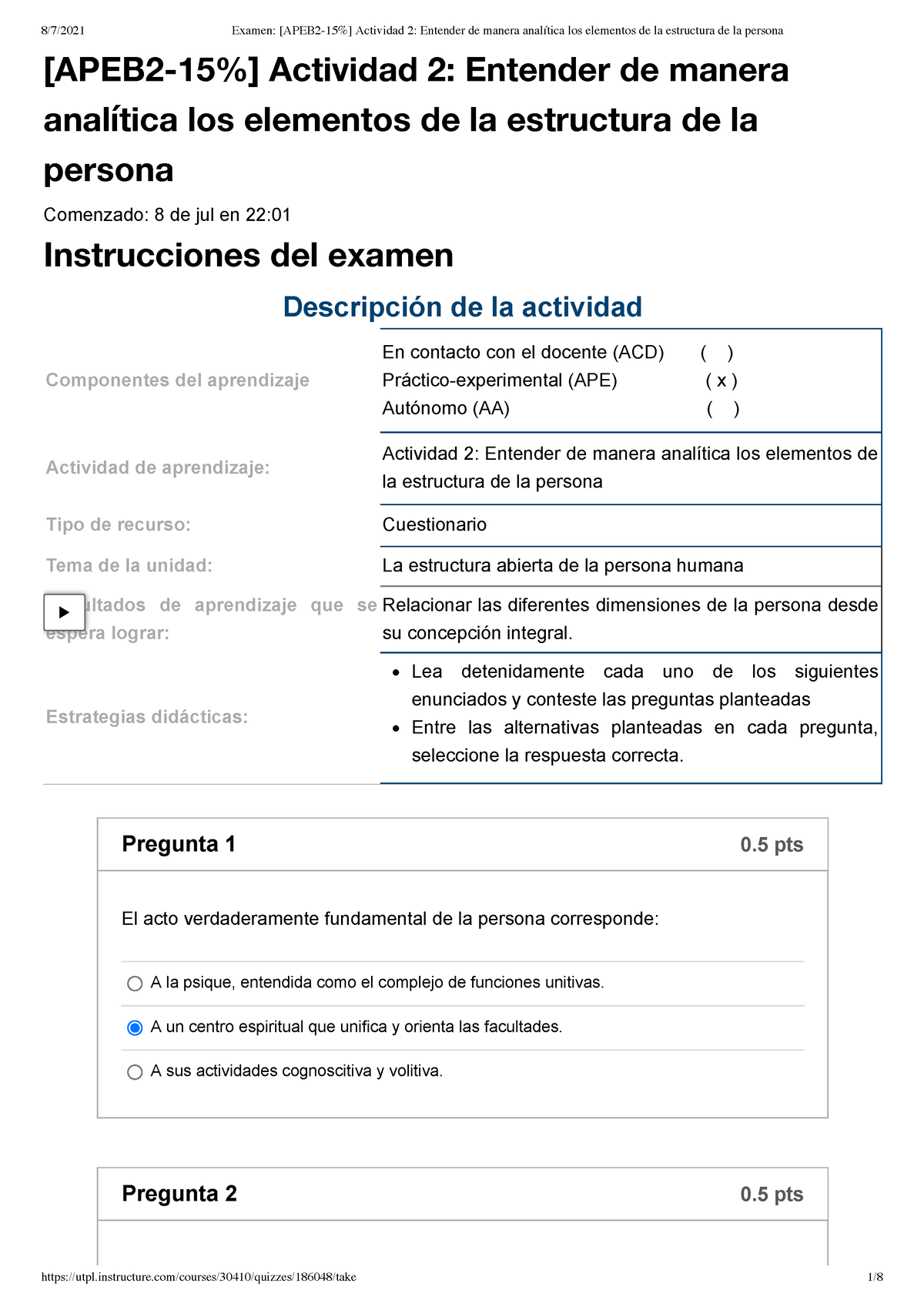 Examen [APEB 2-15%] Actividad 2bim Entender De Manera Analítica Los ...