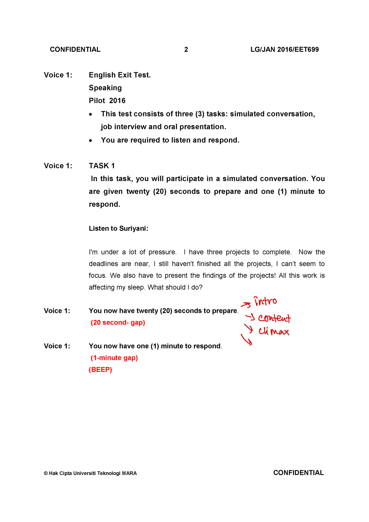 EET699 Speaking Sample 6 - Voice 1: English Exit Test. Speaking Pilot ...