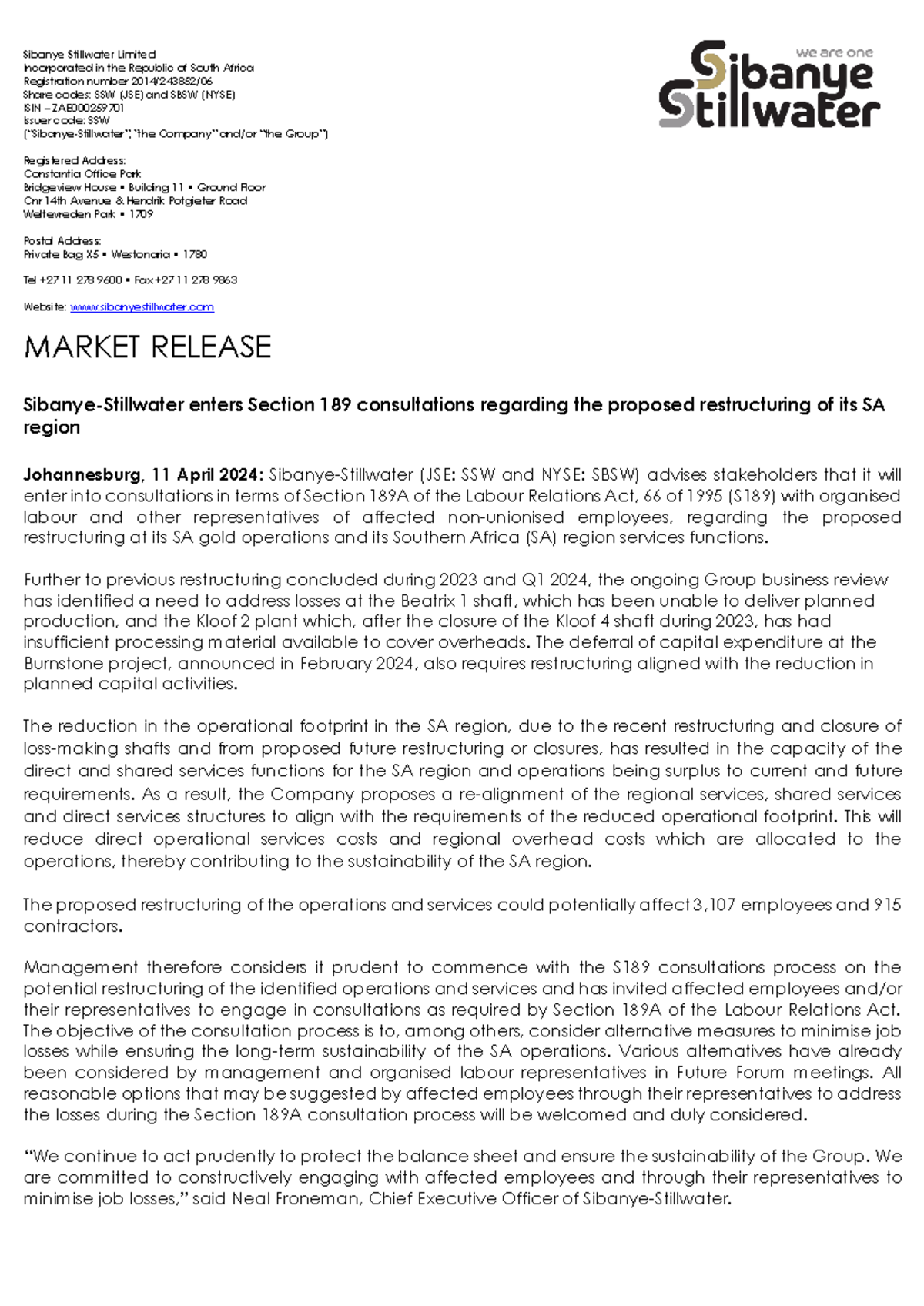 1712826466-Section 189Notice SAregion 11April 2024 - Sibanye Stillwater ...