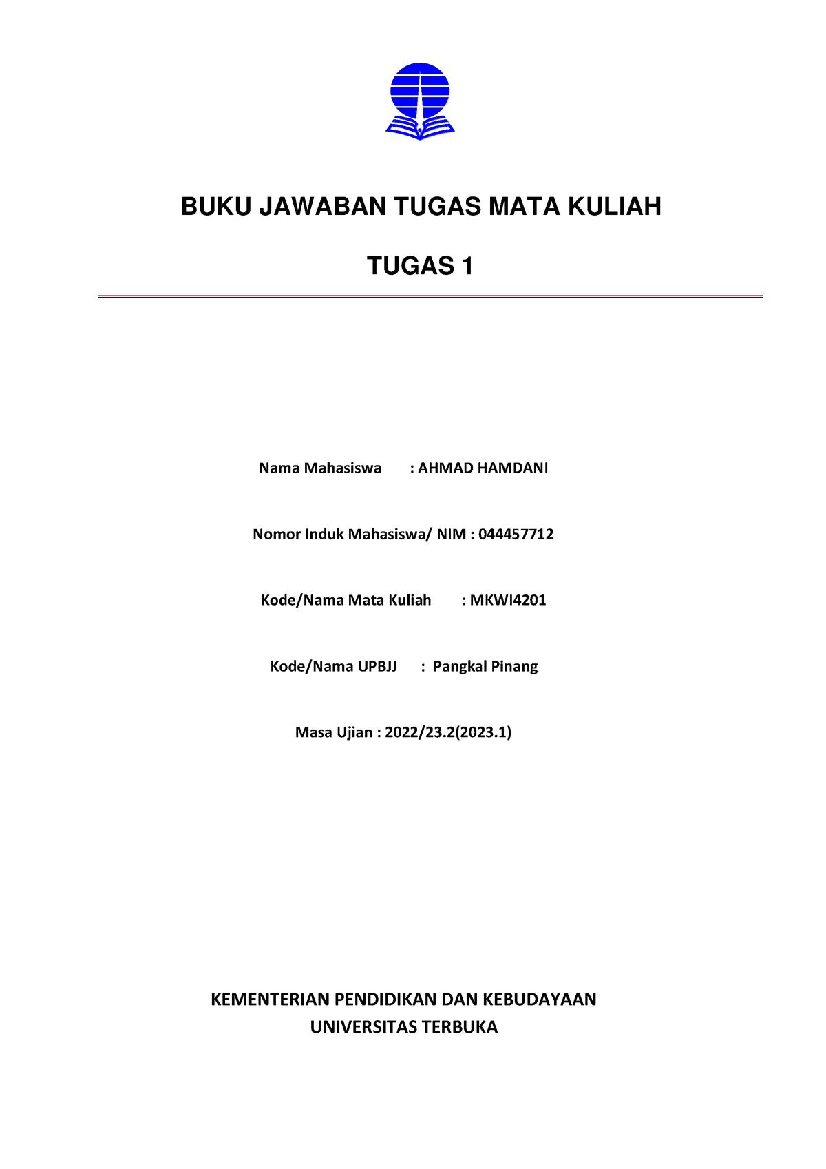 BJK Tugas 1 Bahasa Inggris - BUKU JAWABAN TUGAS MATA KULIAH TUGAS 1 ...