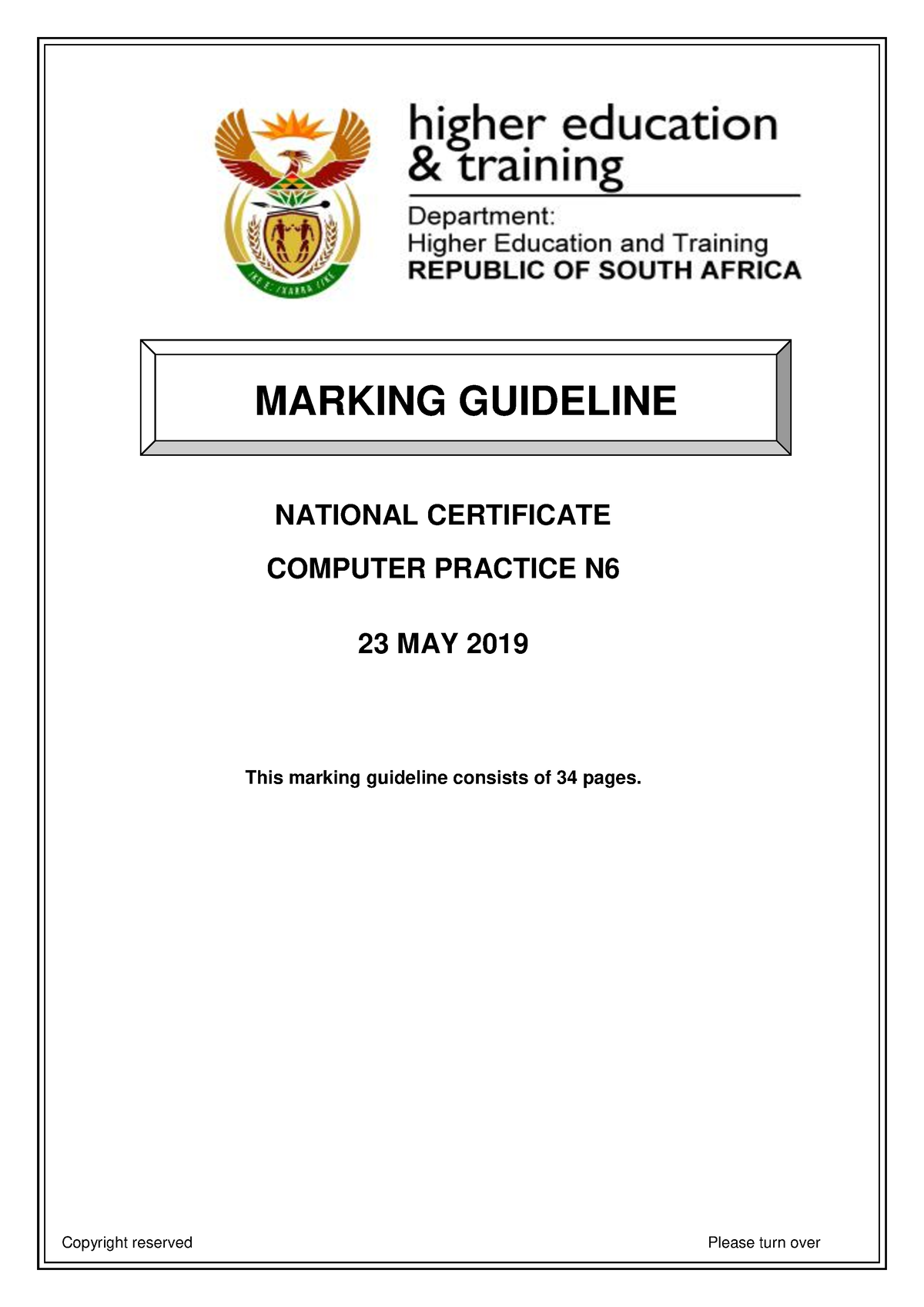 N230 - Computer Practice N6 MEMO JUNE 2019 - NATIONAL CERTIFICATE ...