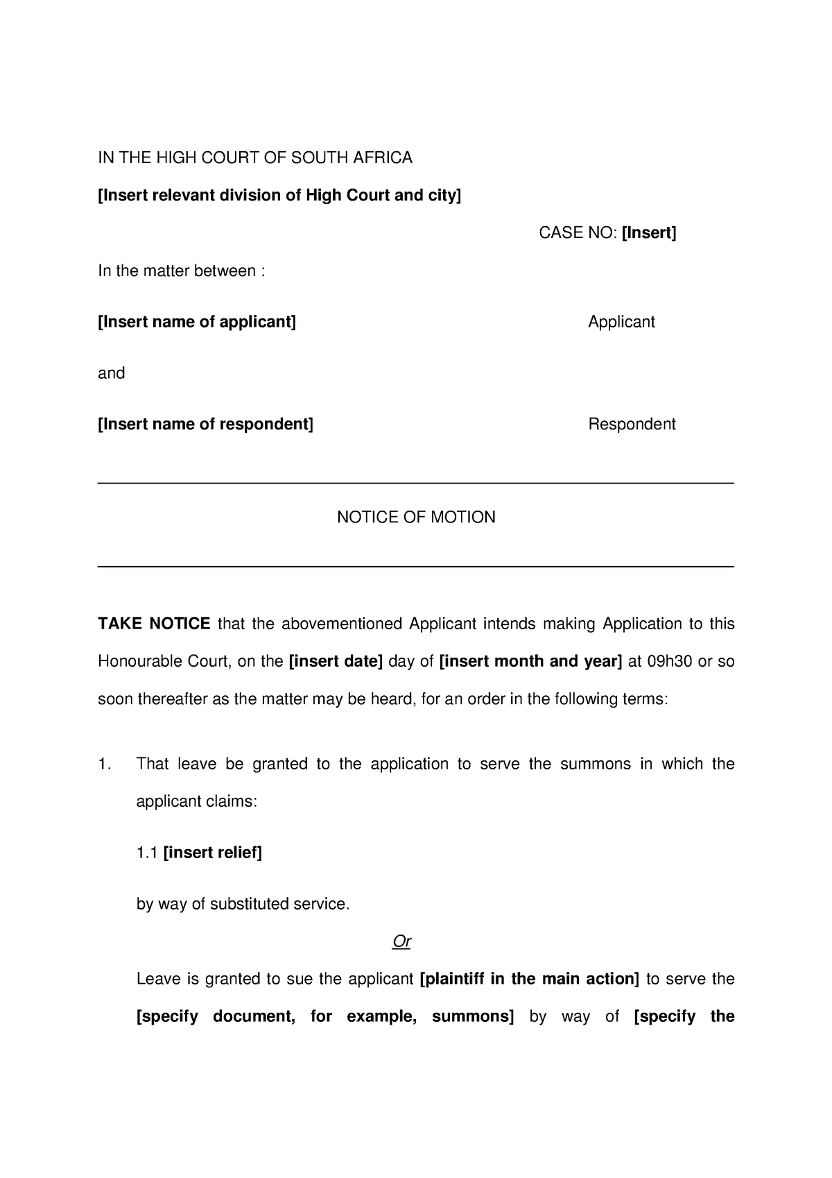 Substituted-Service-Application for - IN THE HIGH COURT OF SOUTH AFRICA ...