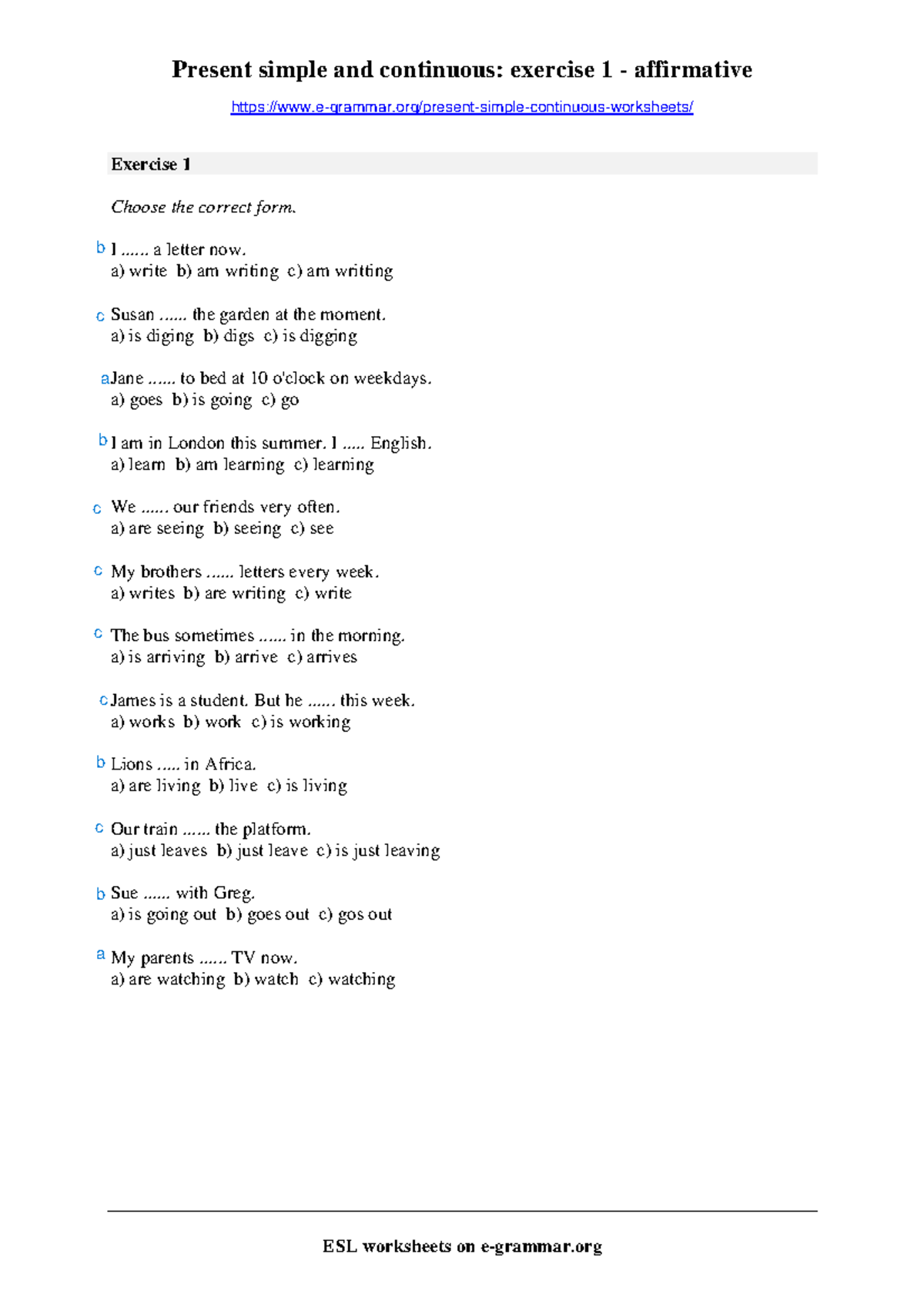 14DDM Present simple -continuous 1 - Present simple and continuous ...