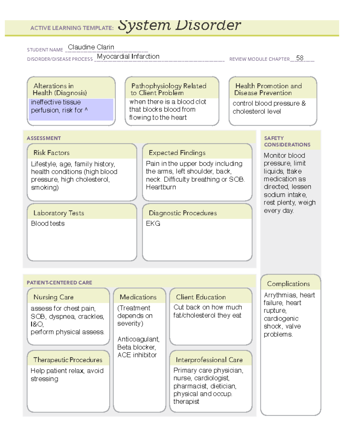 System Disorder Ati Template