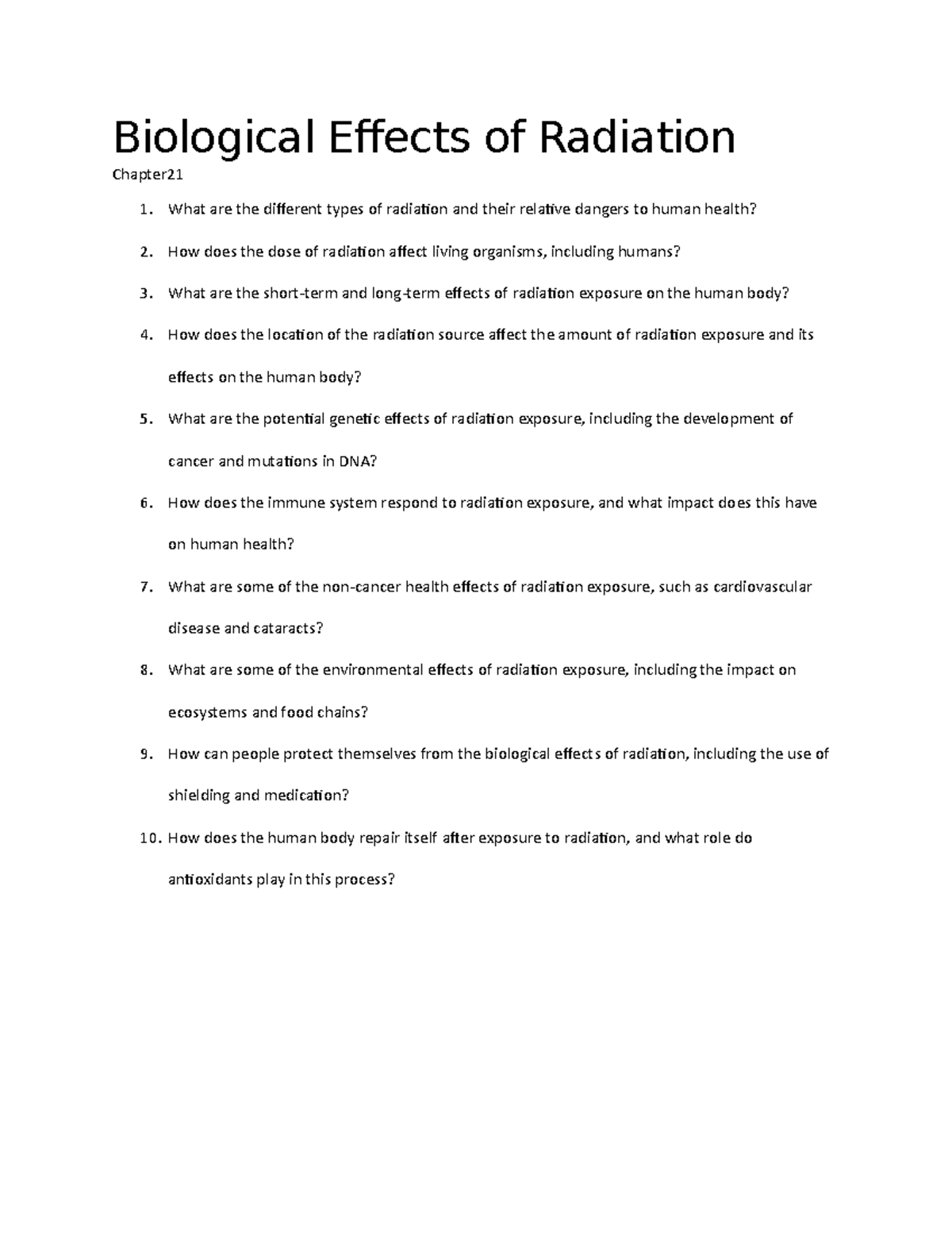 Biological Effects of Radiation - Biological Effects of Radiation ...