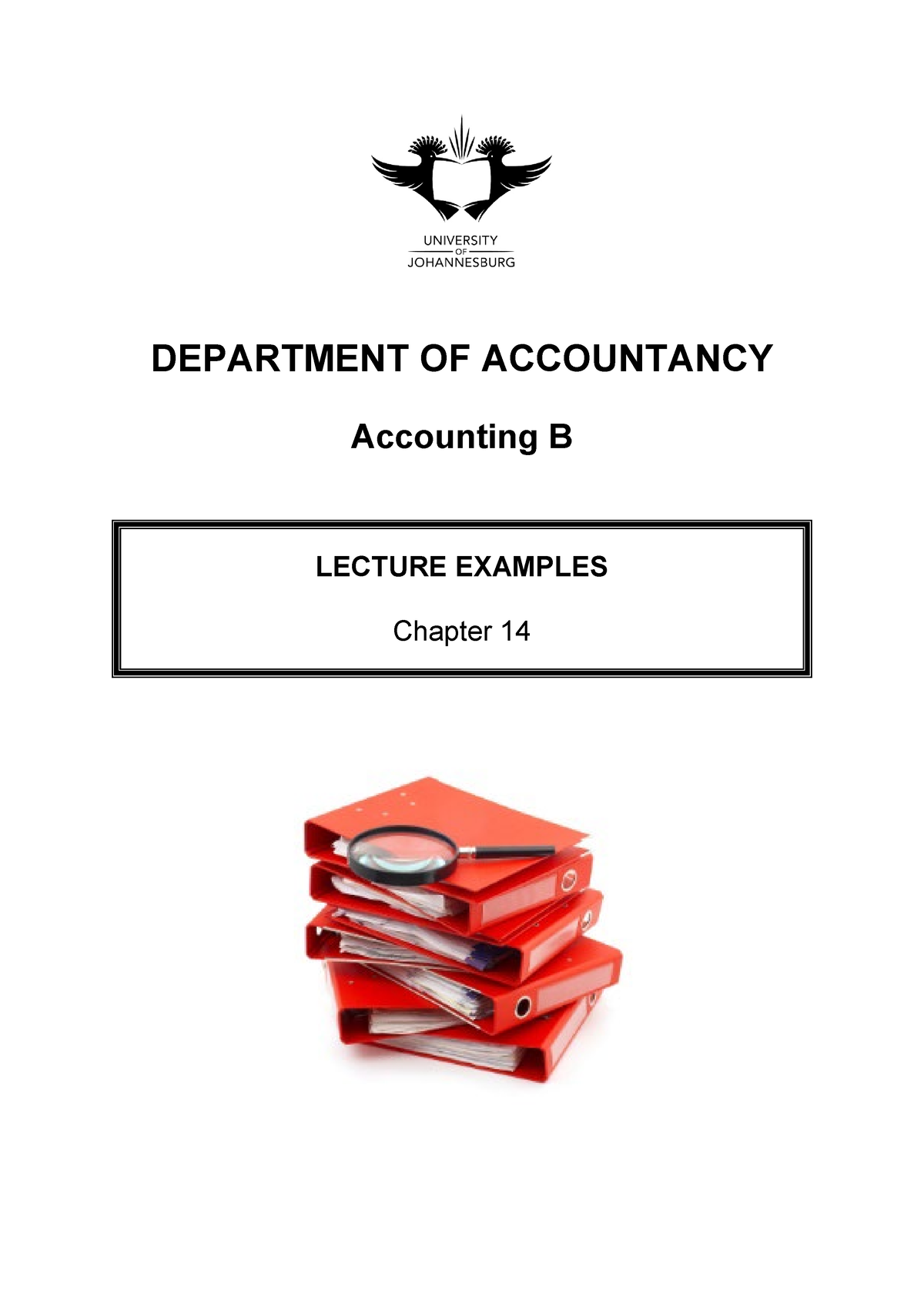 Acc B - Lecture Examples Chapter 14 - DEPARTMENT OF ACCOUNTANCY ...