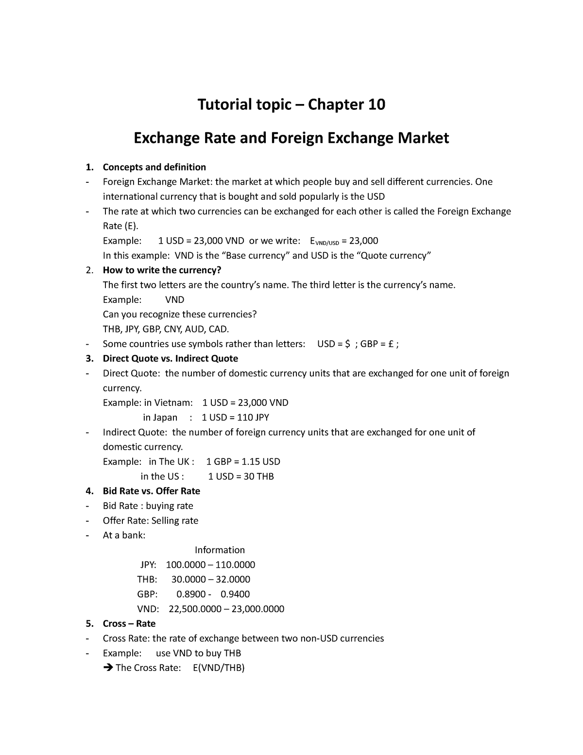 Additional Lecture- Chapter 10B - Tutorial Topic – Chapter 10 Exchange ...