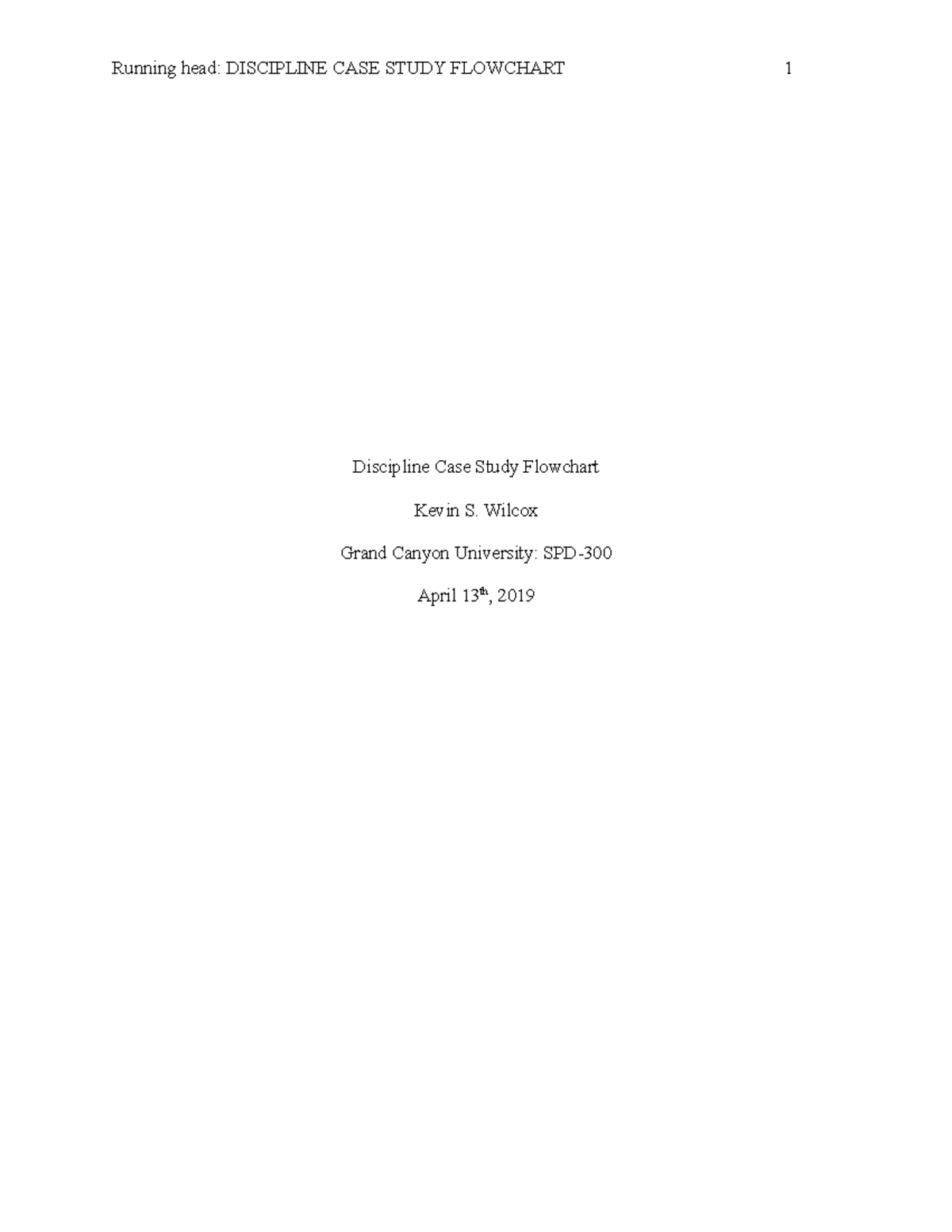 Kevin Wilcox Discipline Case Study Flowchart StuDocu