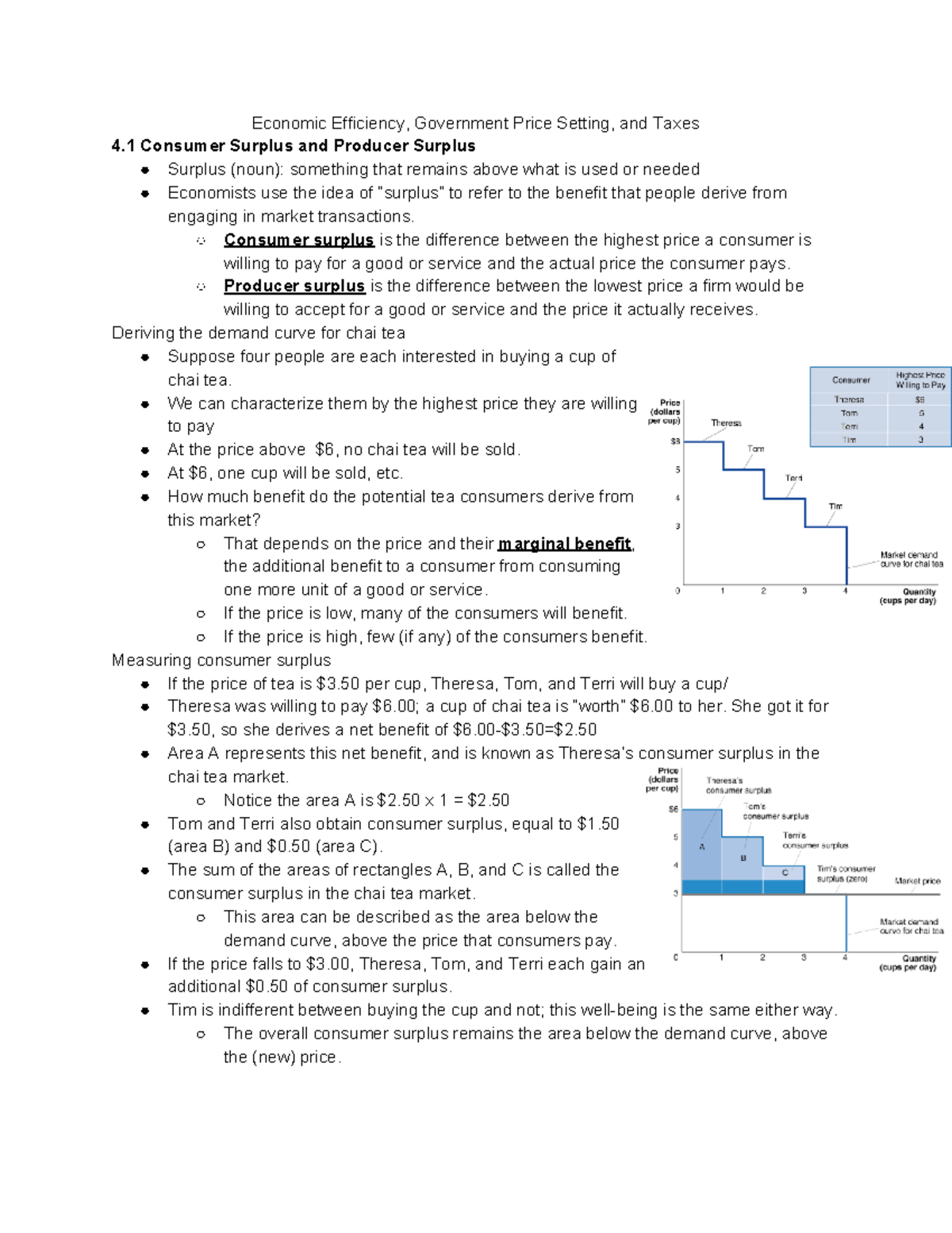 Chanpter 4 - Notes with graphs - Economic Efficiency, Government Price ...