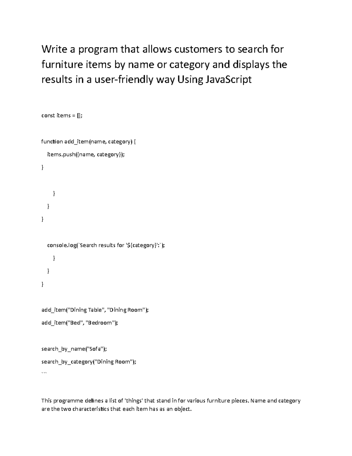 Comp6051displays the resultsJavascript Write a program that allows