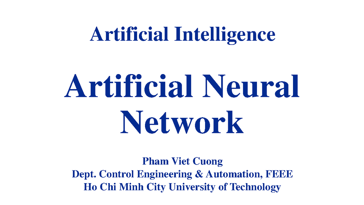 Ann 2 - Computercvision - Artificial Intelligence Artificial Neural 