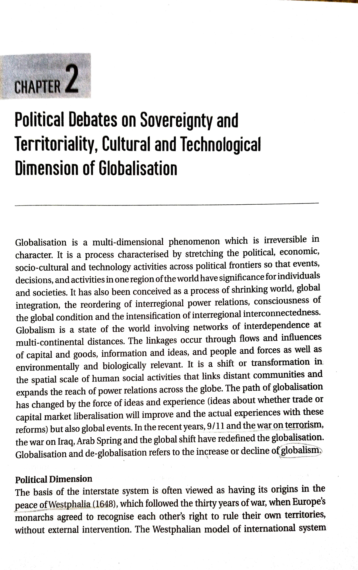 Global Politics Ch - CHAPTER Political Debates On Sovereignty And ...