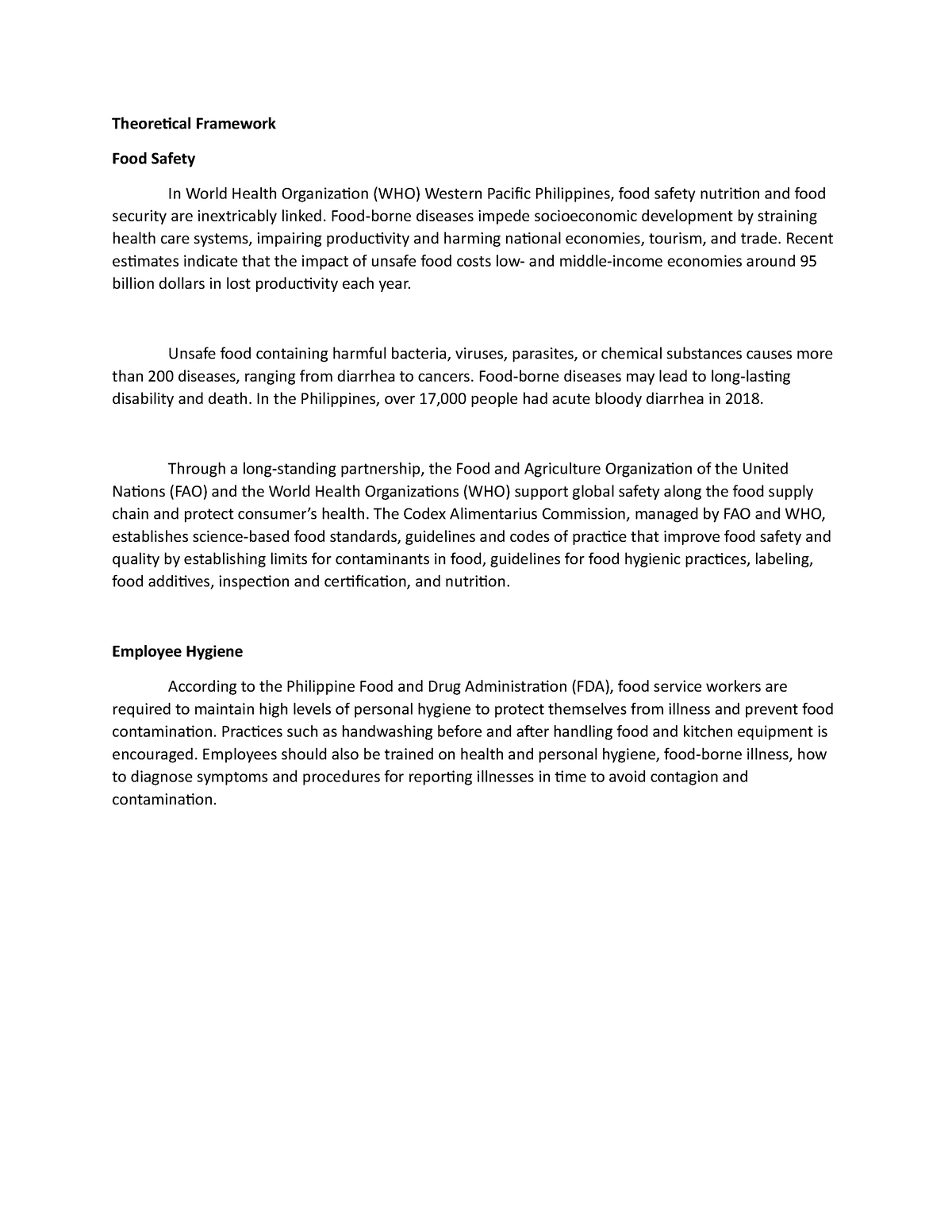 food safety thesis abstract