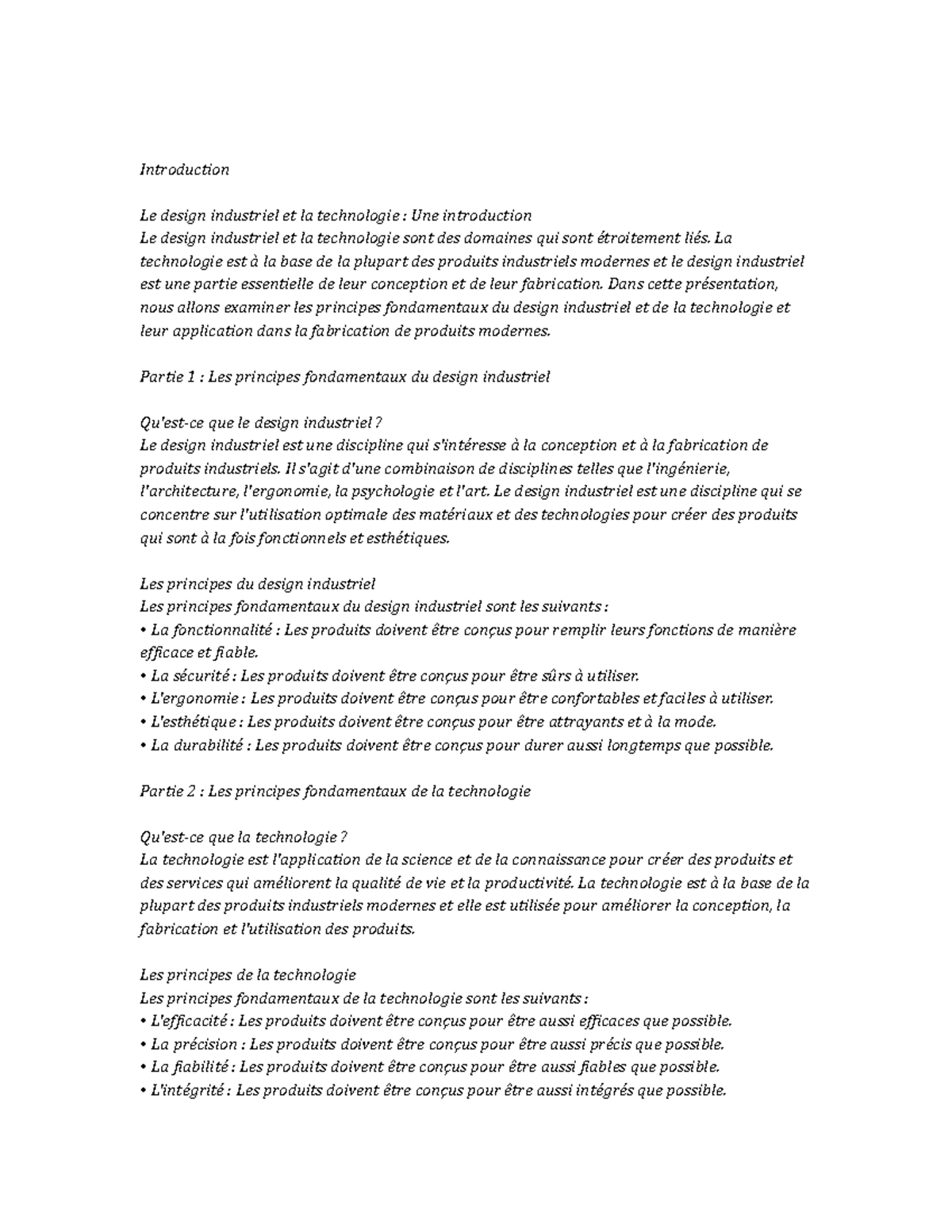 Industrial Design and Technology Study Notes Introduction Le design