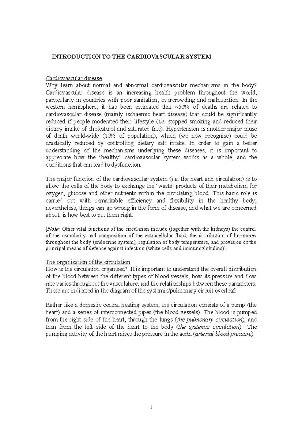 Introduction to CVS Lecture 2021 Lecture notes - 1 INTRODUCTION TO THE ...