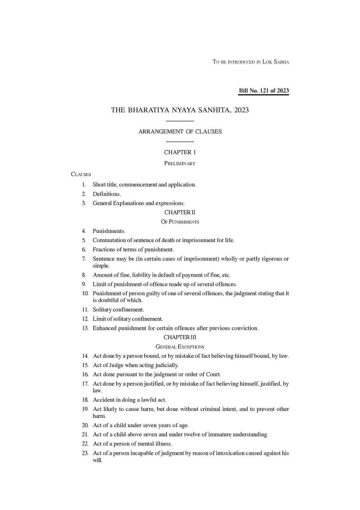 The Bharatiya Nyaya Sanhita 2023 - THE BHARATIYA NYAYA SANHITA, 2023 ...