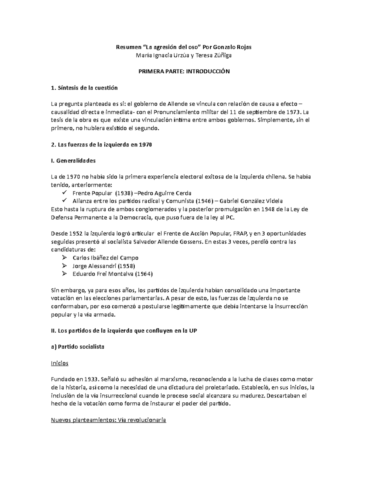 Resumen La Agresion del Oso - Gonzalo Rojas - Resumen del Por Gonzalo ...