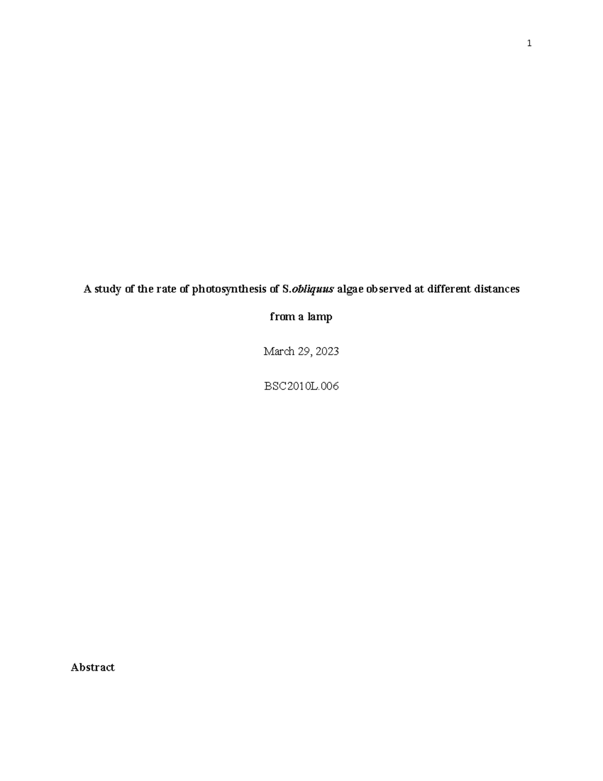 lab-report-photosynthesis-bio-a-study-of-the-rate-of-photosynthesis