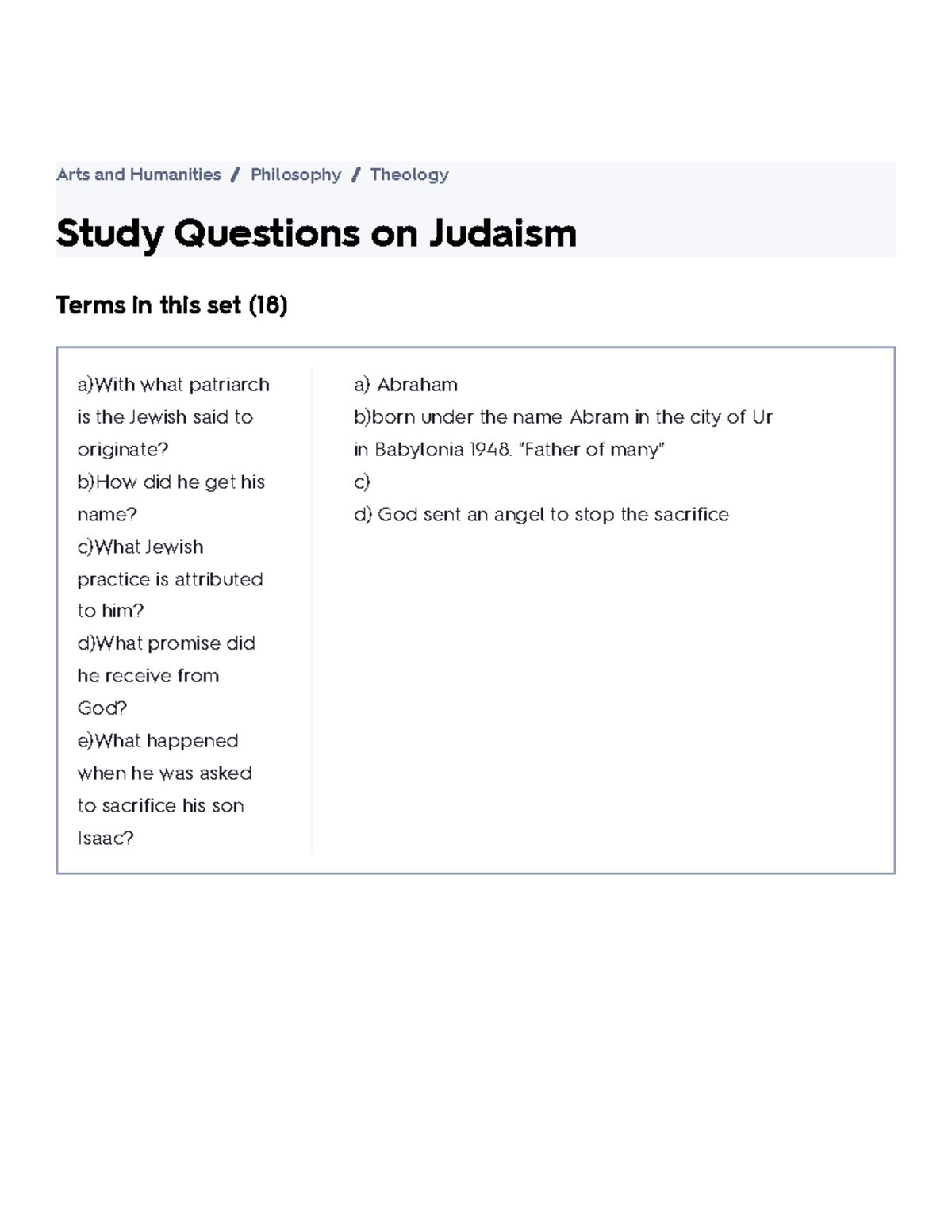 Study Questions On Judaism Flashcards Quizlet - Study Questions On ...