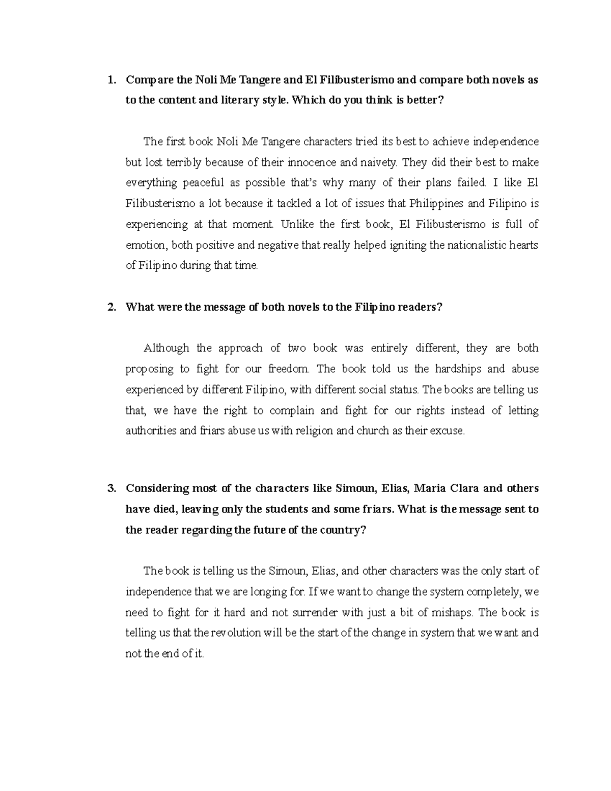 F7 Chapter 17 F Compare The Noli Me Tangere And El Filibusterismo And Compare Both Novels As 7402