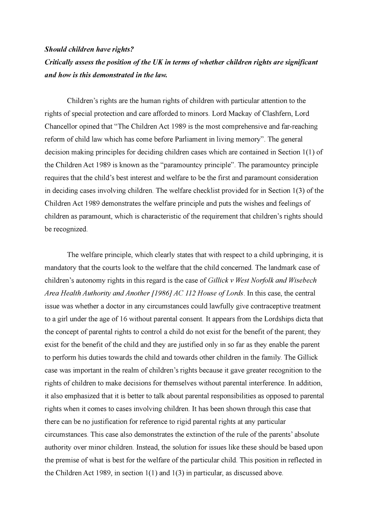 conclusion of child rights essay