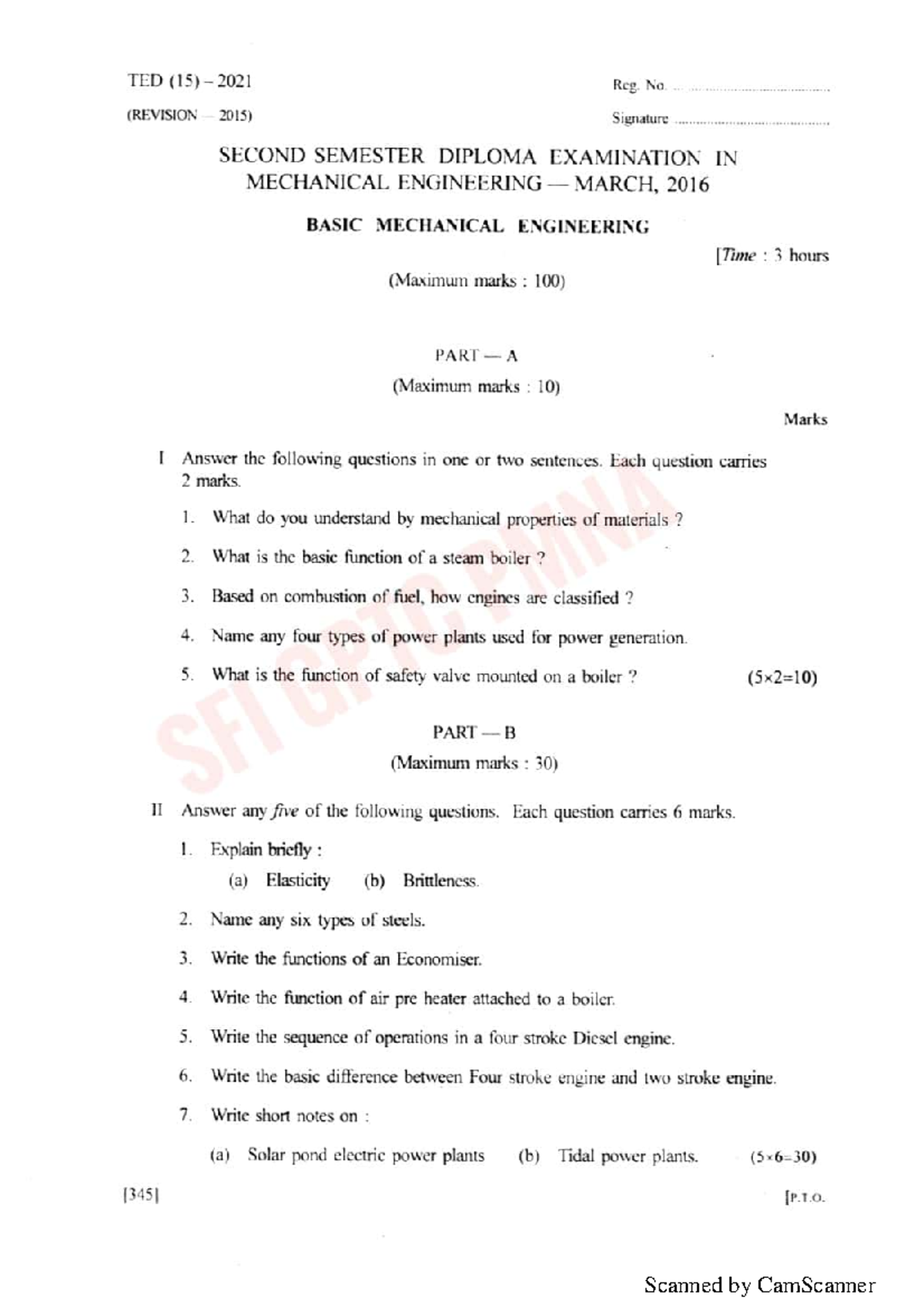 BME 2016 S2 - BASIC MECHANICAL ENGINEERING QNS PAPER - EEE Mechanical ...