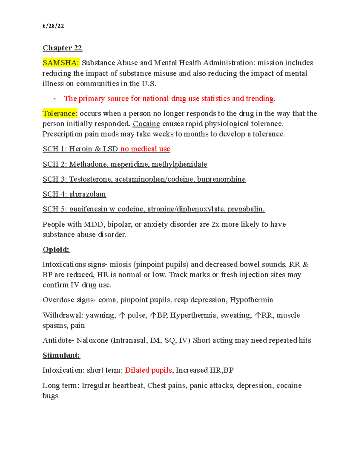 Exam 4 review Chapter 22 SAMSHA Substance Abuse and Mental Health