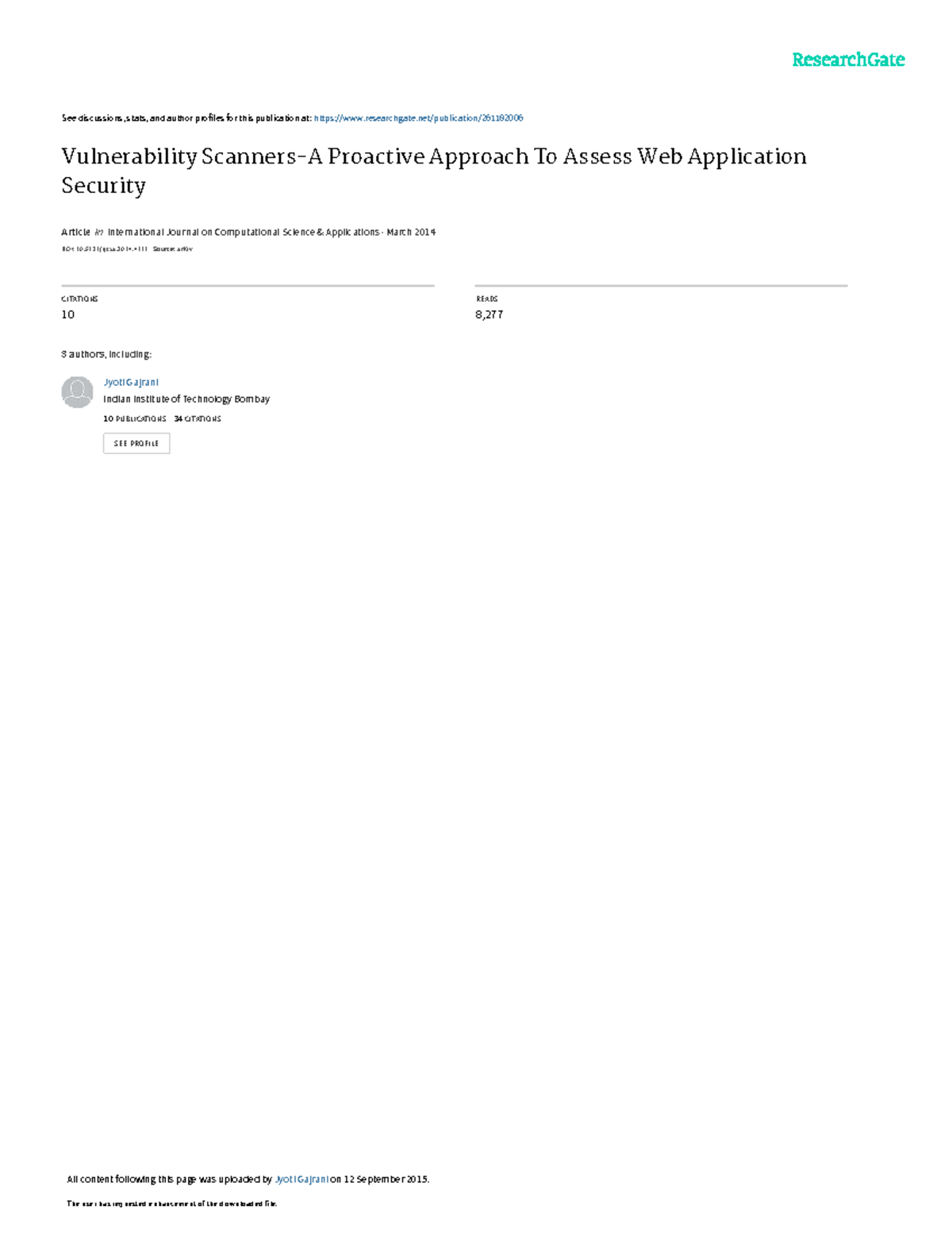 Vulnerability Scanners-A Proactive Approach To Ass - See discussions ...