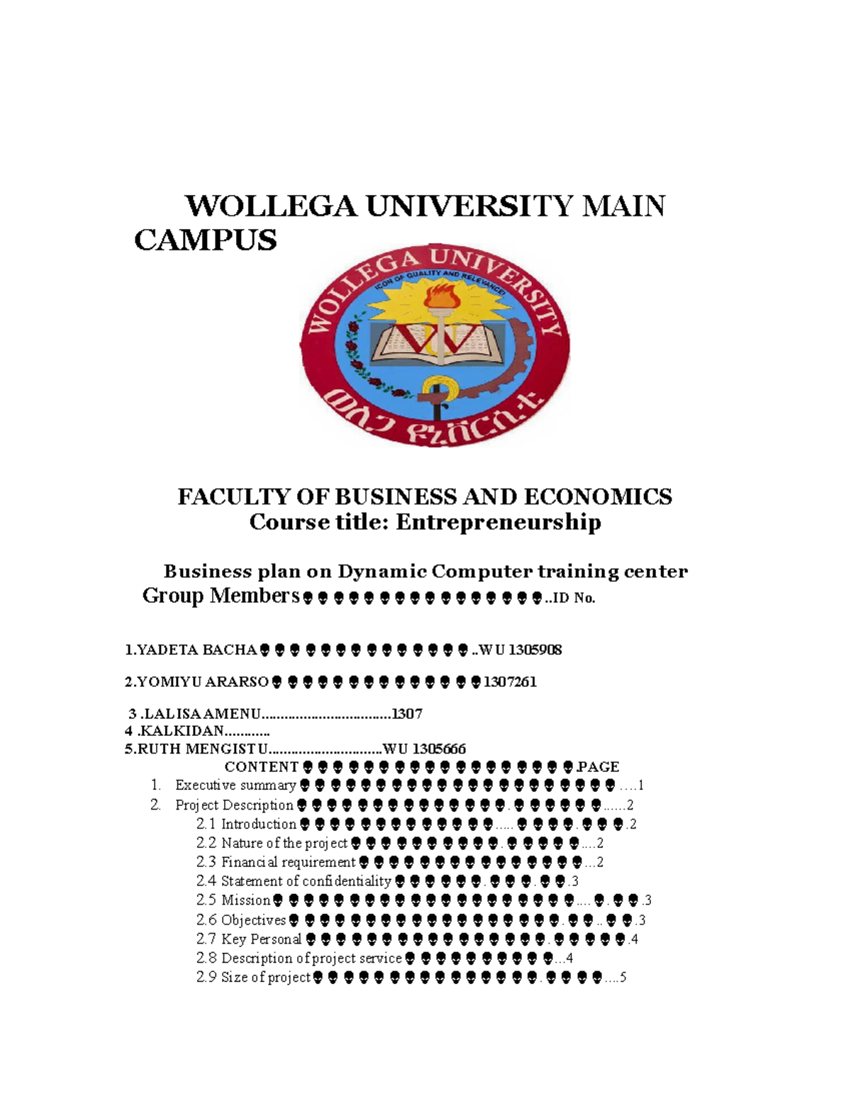 Businesses Plan - This is bussines plan for entrepreneurs - WOLLEGA ...