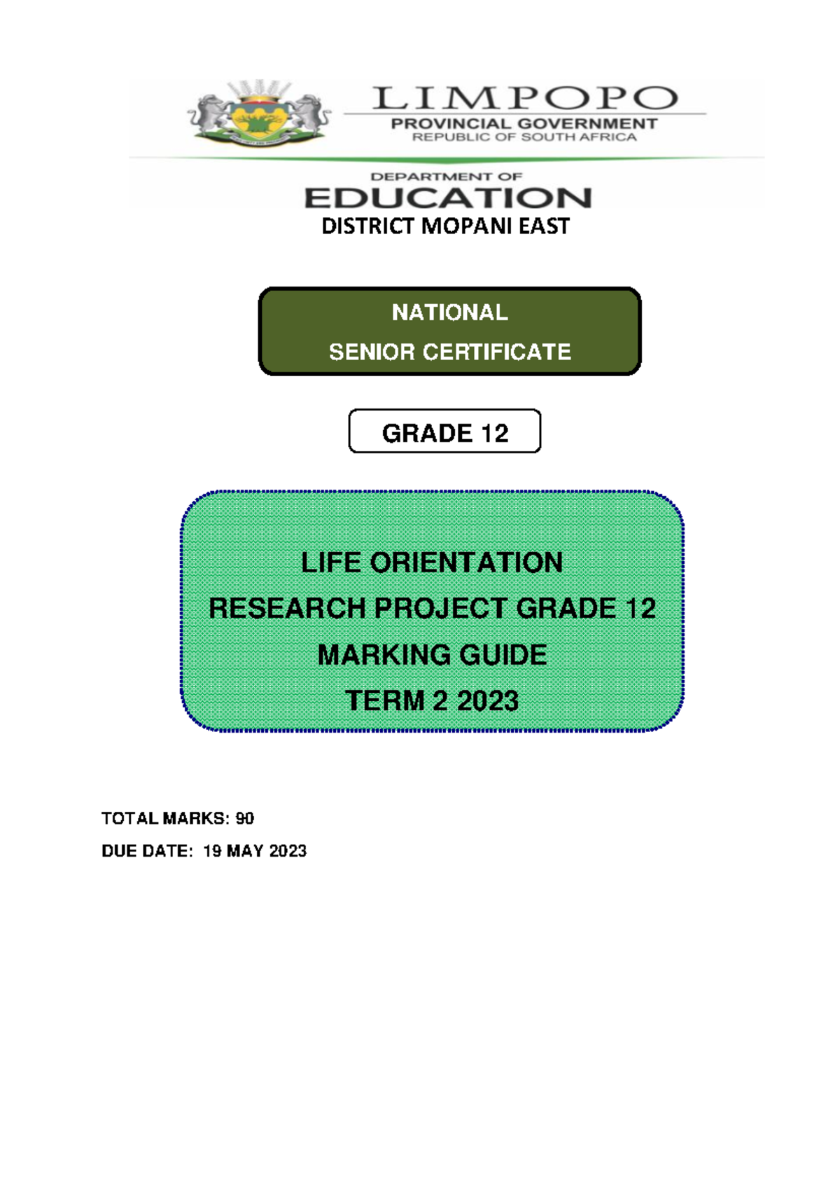 life orientation research project grade 12 term 2 2023