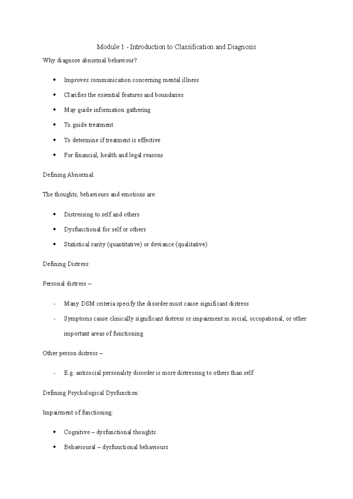 Module 1 - week 1 notes - Module 1 - Introduction to Classification and ...