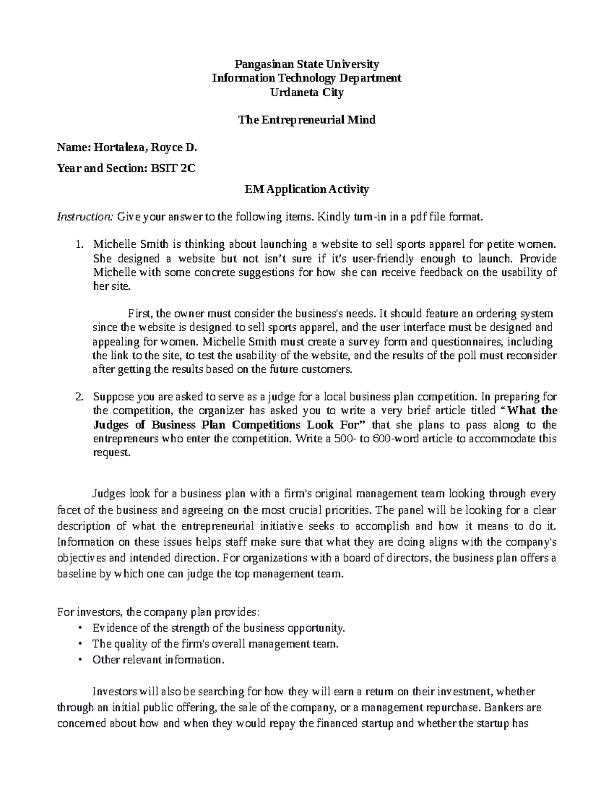 EM Application Activity - Pangasinan State University Information ...