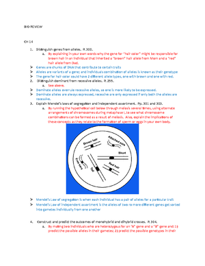 BIO 151 Exam 2 Study Guide - Practice Assignment For Exam 2 Please ...