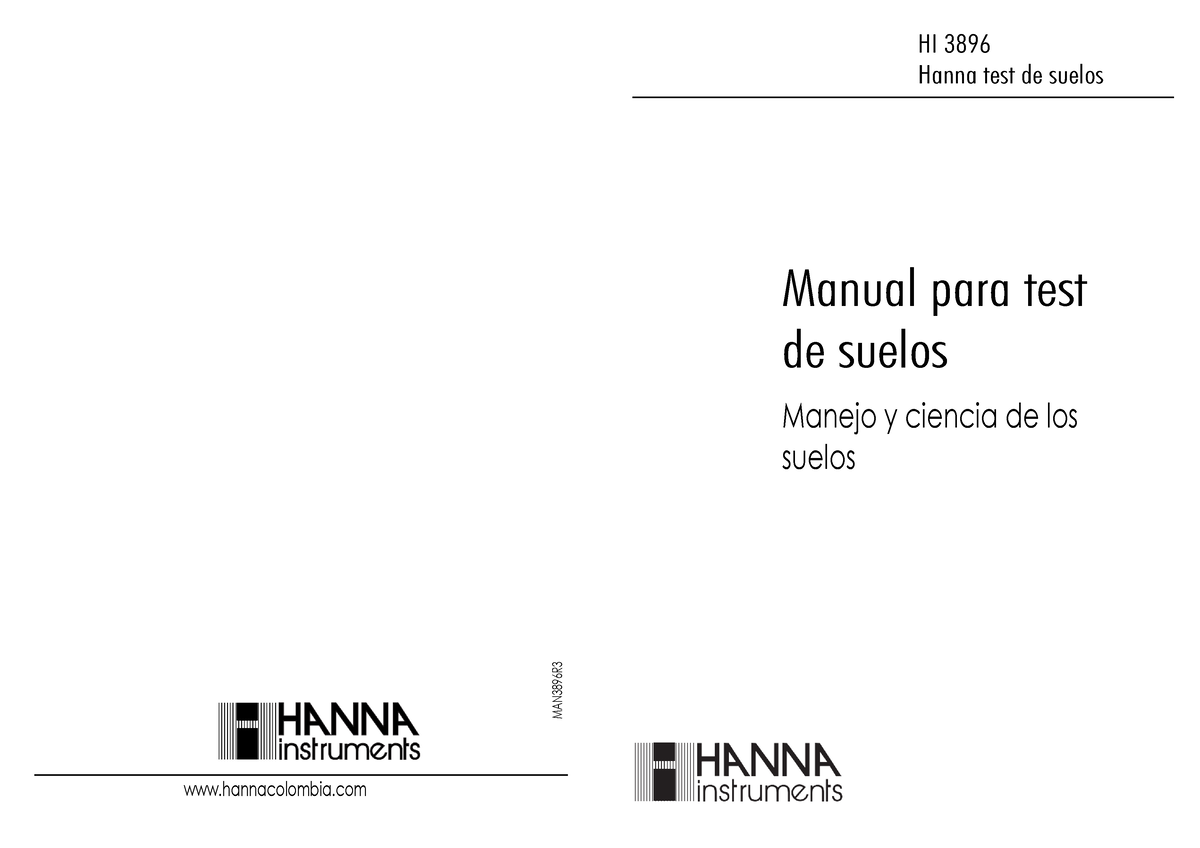 Manual 3896bp Hi 3896 Hanna Test De Suelos Manual Para Test De Suelos Manejo Y Ciencia De Los 7186