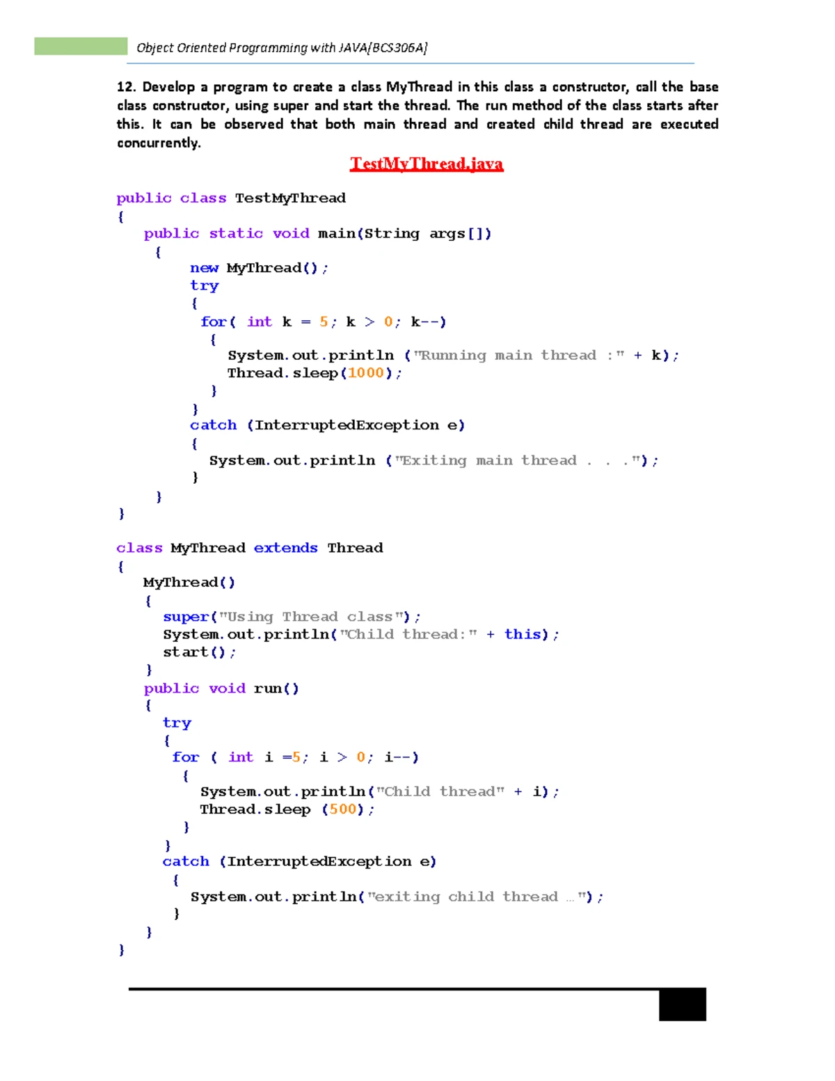 Java Experiment 8 - Hghfhf - Object Oriented Programming with JAVA ...