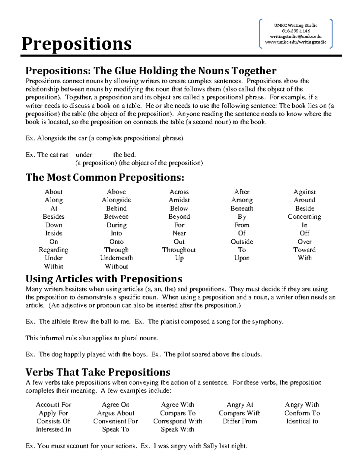 Prepositions - none - Prepositions Prepositions: The Glue Holding the ...