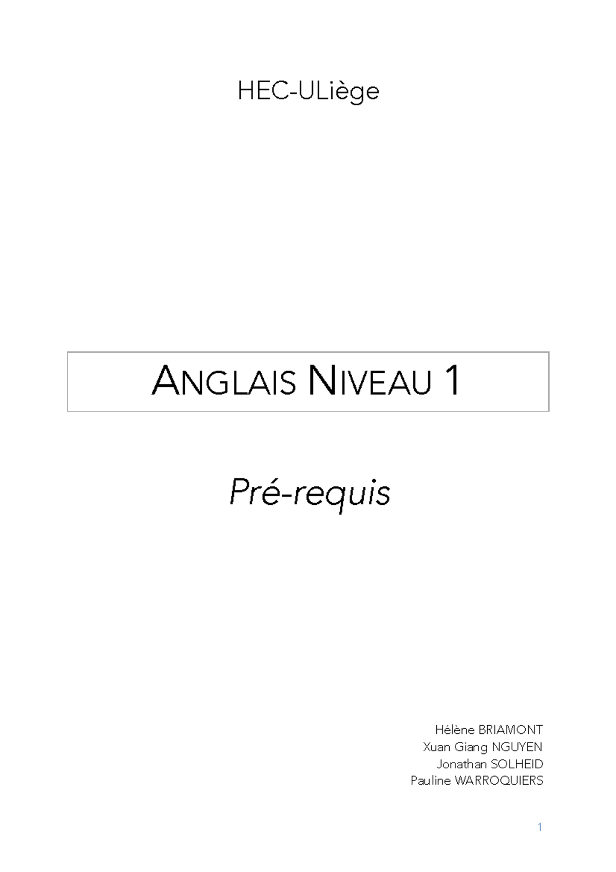 EL1 21-22 - Les Pré-requis - Théorie Et Exercices - HEC-ULiège ANGLAIS ...